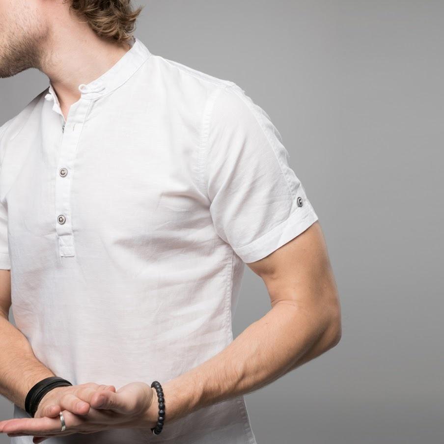 Nip/Kit Design - Mandarin Collar Linen Blend Shirt