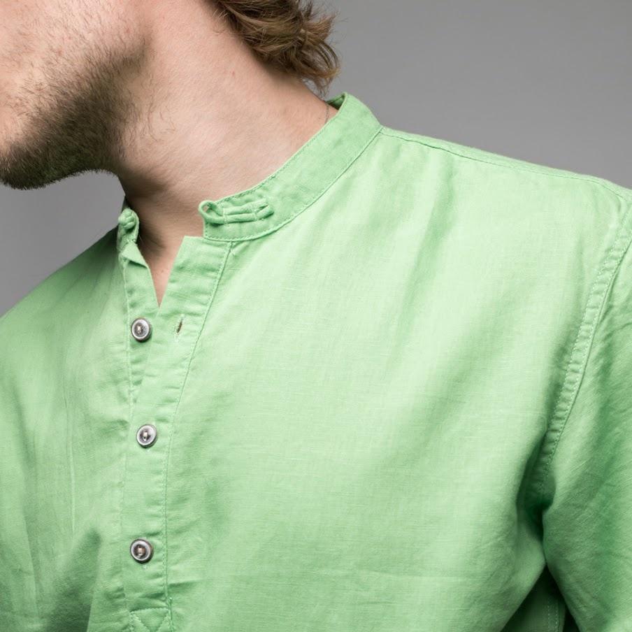 Nip/Kit Design - Mandarin Collar Linen Blend Shirt