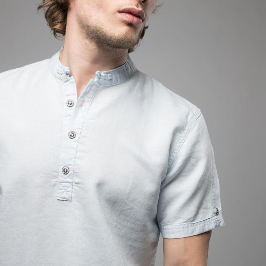 Nip/Kit Design - Mandarin Collar Linen Blend Shirt