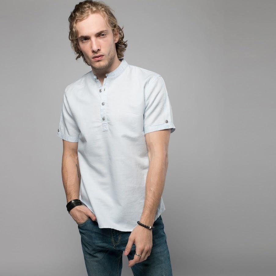 Nip/Kit Design - Mandarin Collar Linen Blend Shirt