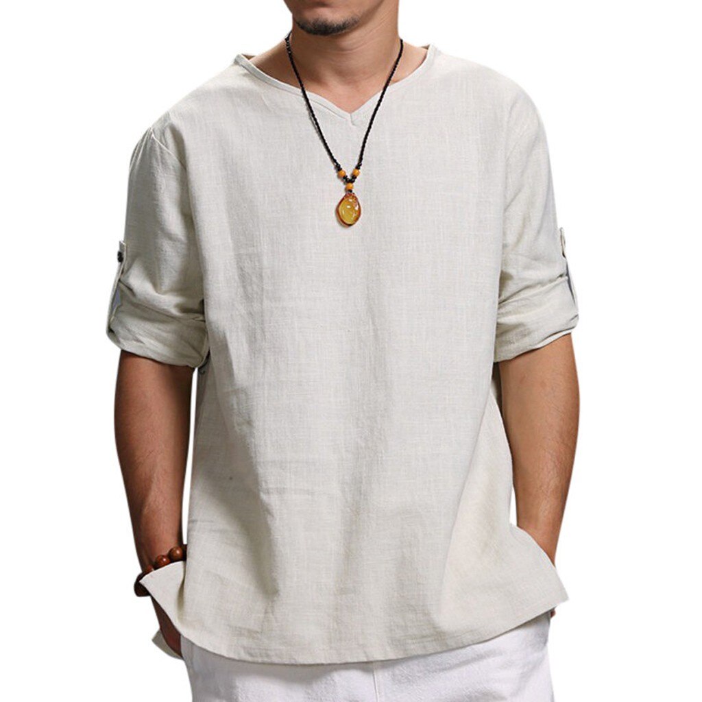 Comfortable Long Sleeve Linen Blend Shirt