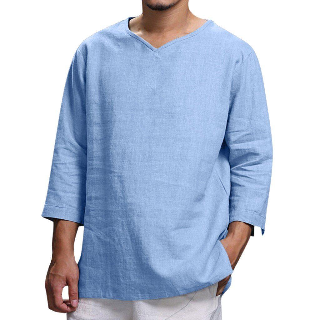 Comfortable Long Sleeve Linen Blend Shirt