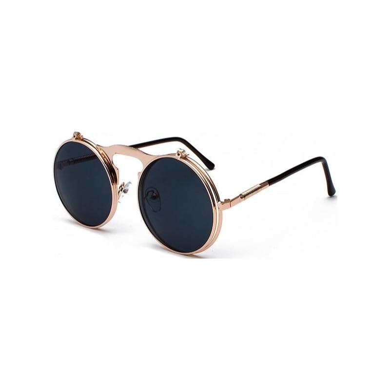 Vintage Round Flip-Up Sunglasses