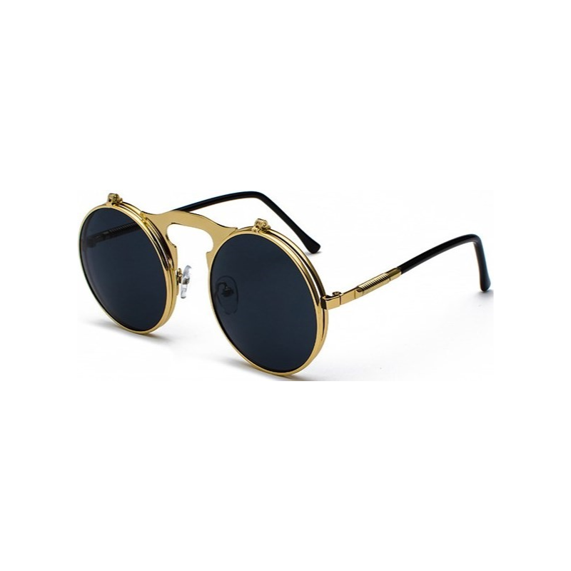 Vintage Round Flip-Up Sunglasses