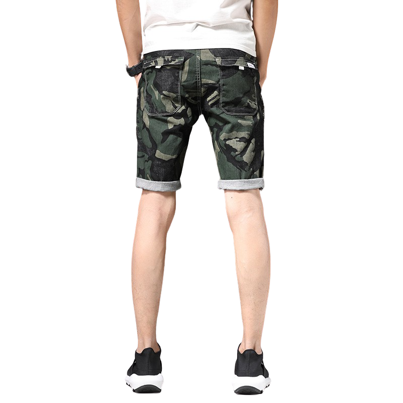 Isaac Camo Denim Shorts