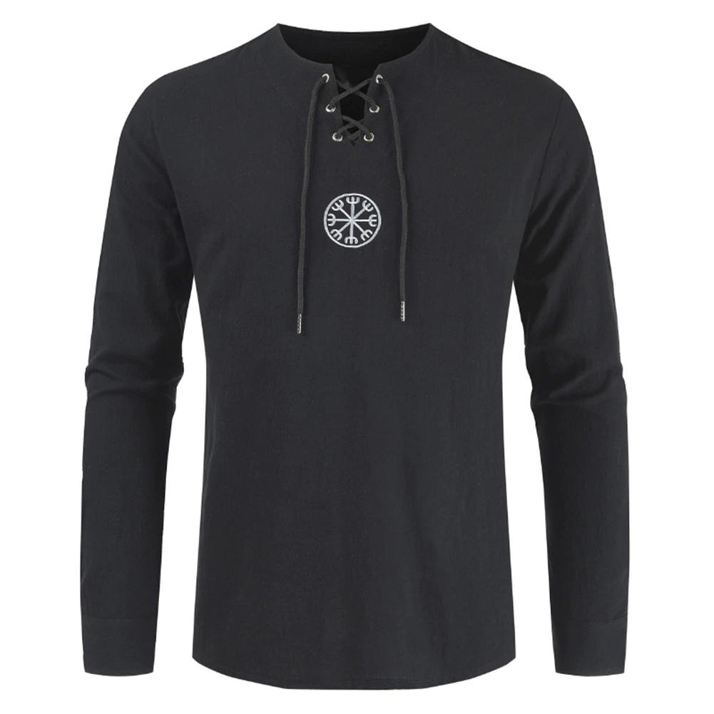 Viking Embroidery Long Sleeve Shirt
