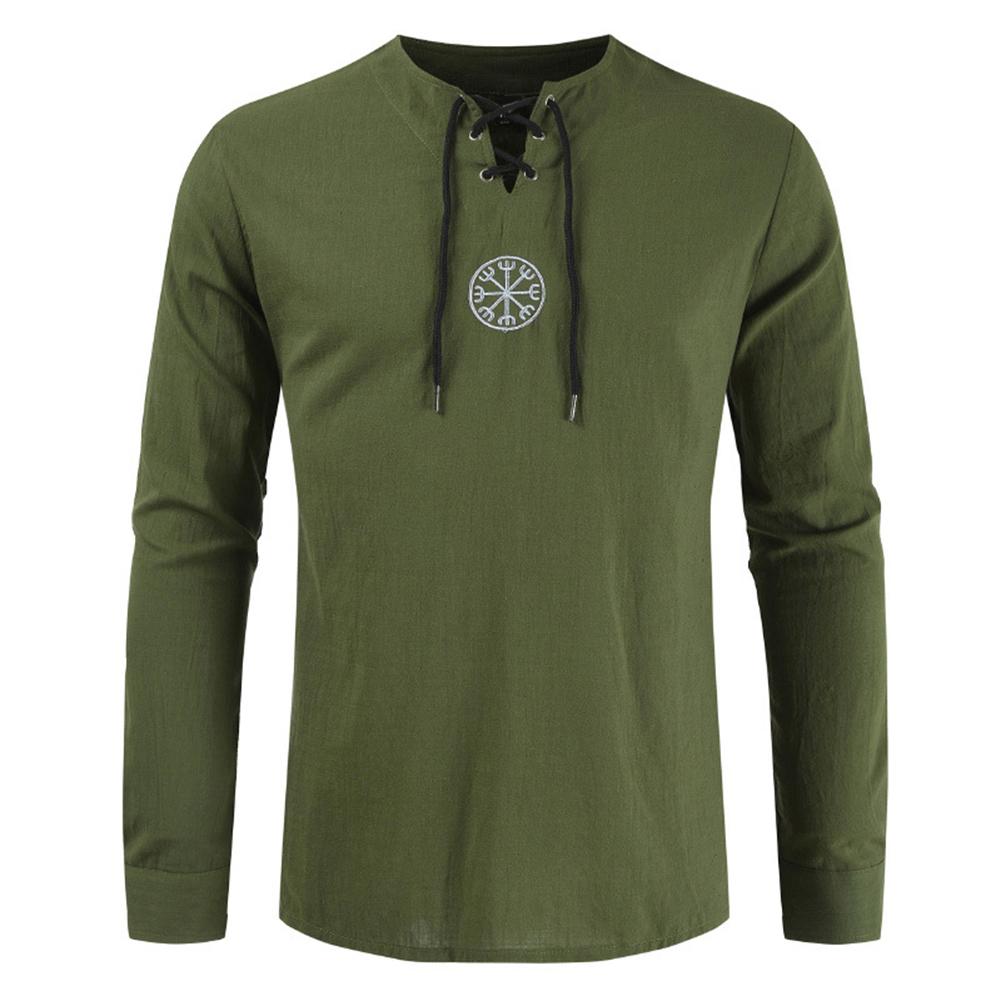 Viking Embroidery Long Sleeve Shirt