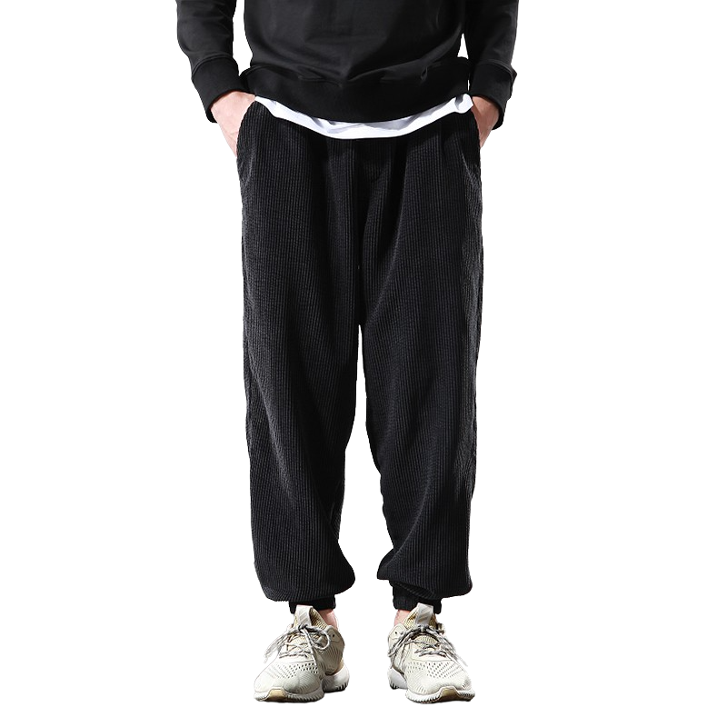 Black Corduroy Joggers