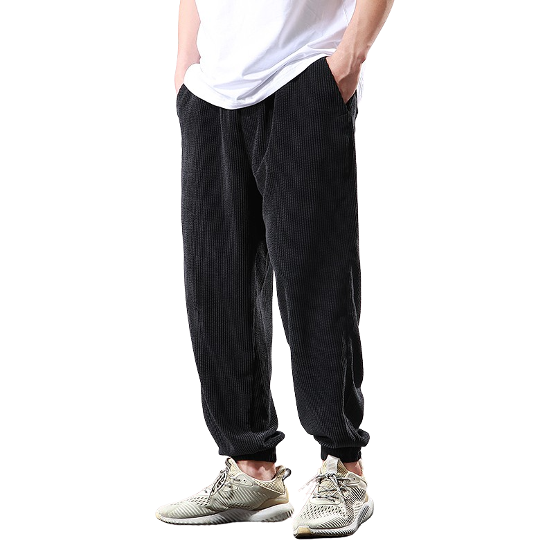 Black Corduroy Joggers