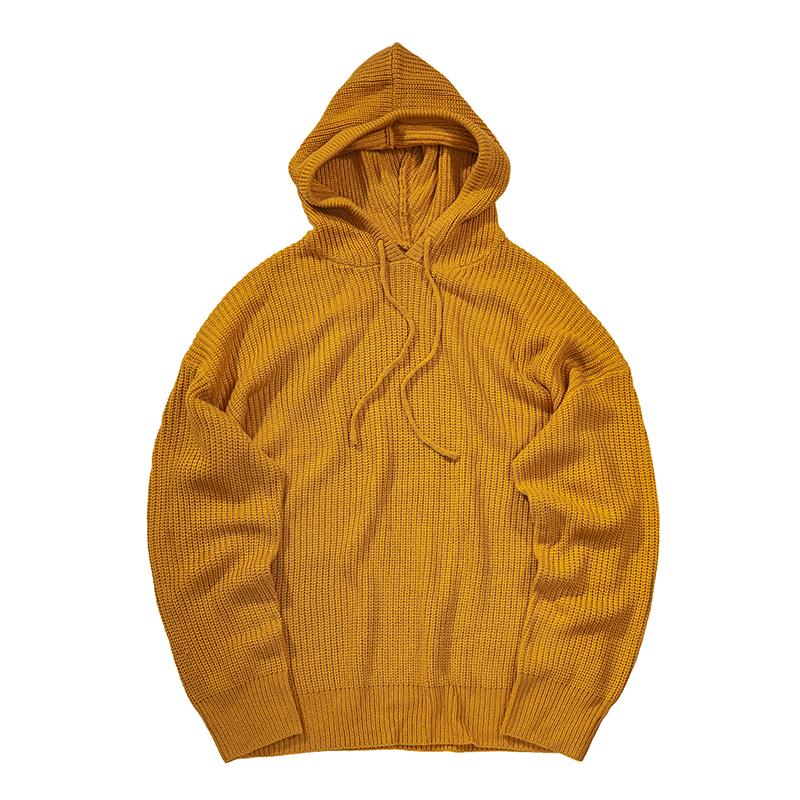 Solid Knitted Hoodie