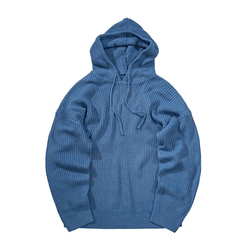 Solid Knitted Hoodie