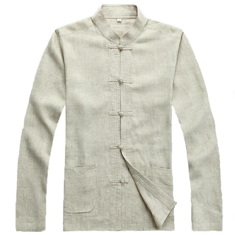 Vintage Eastern Mandarin Button-Down Shirt