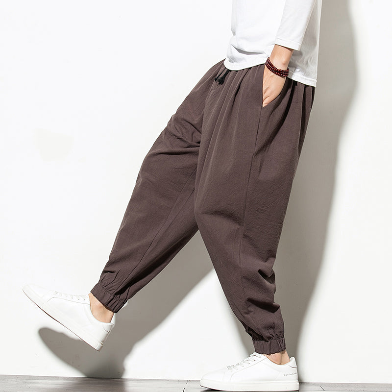 Linen Ankle Banded Joggers