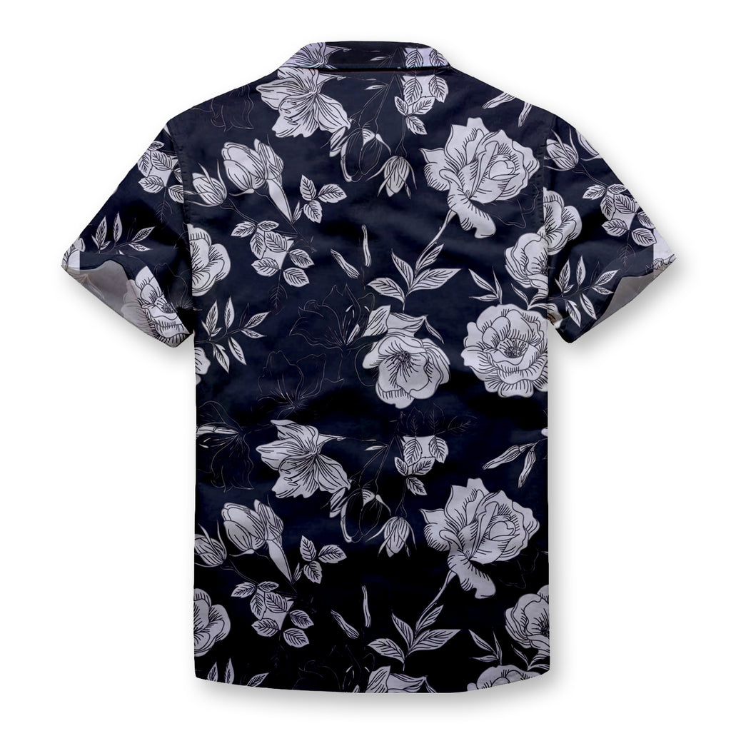 Silver Flowers Button Shirt