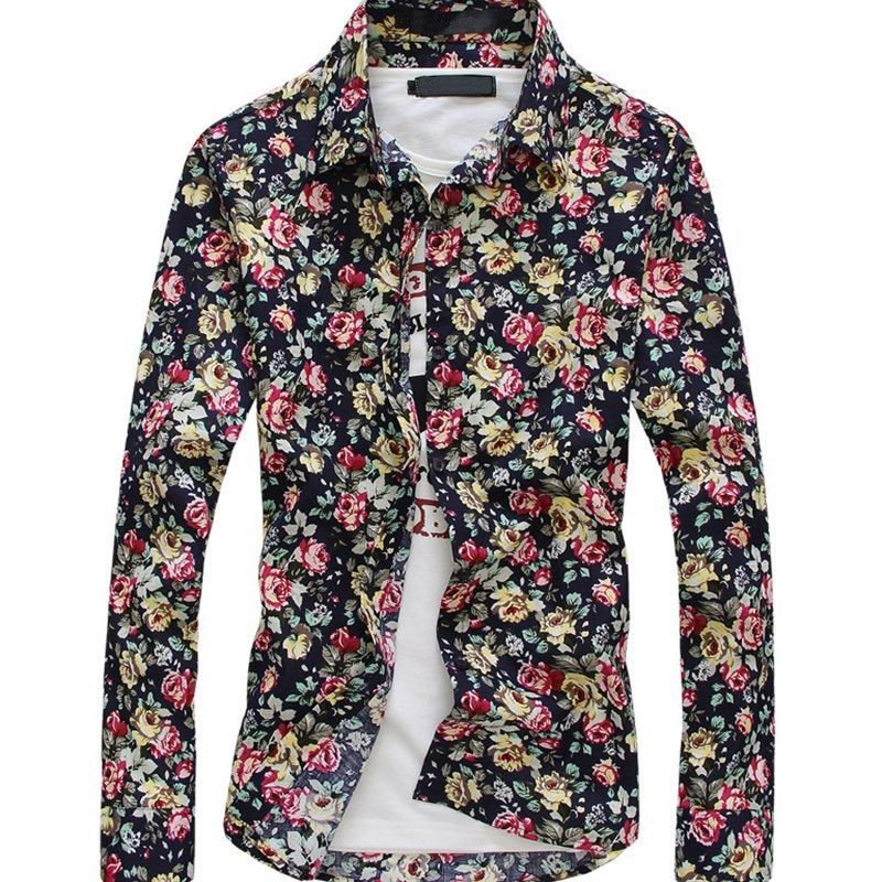 Rose Patterned Button Shirt