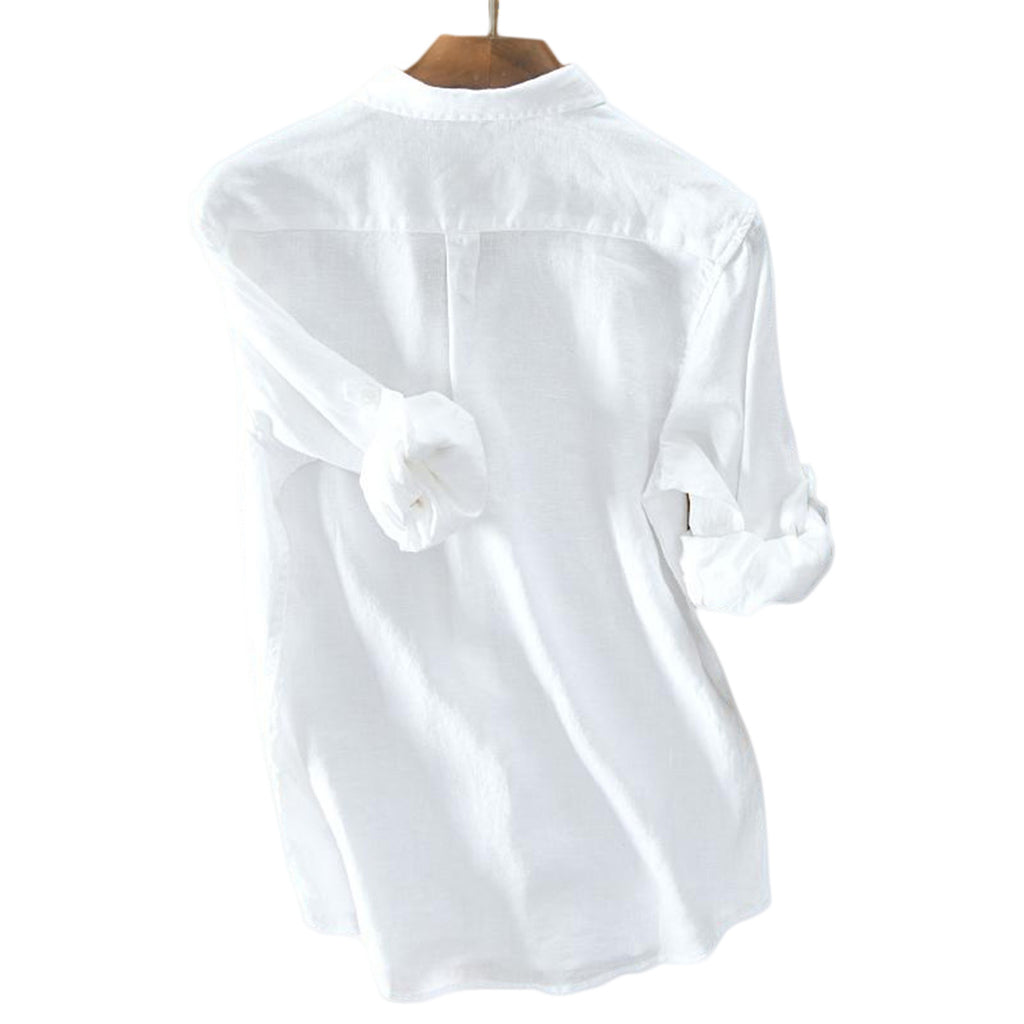 Breathable Linen Blend Button Shirt