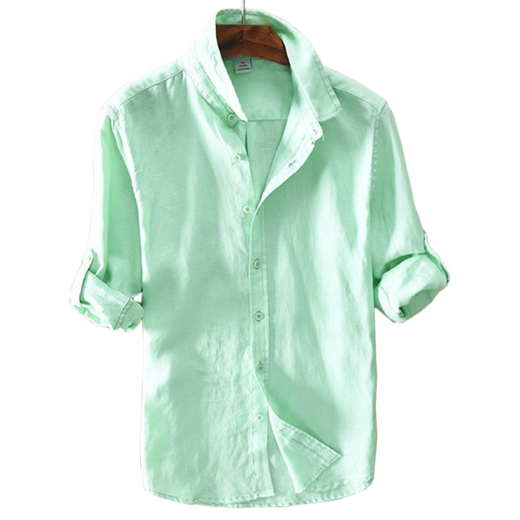 Breathable Linen Blend Button Shirt
