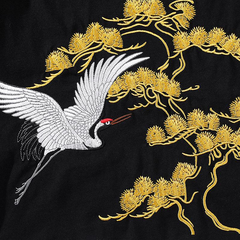 Crane Embroidered T-Shirt