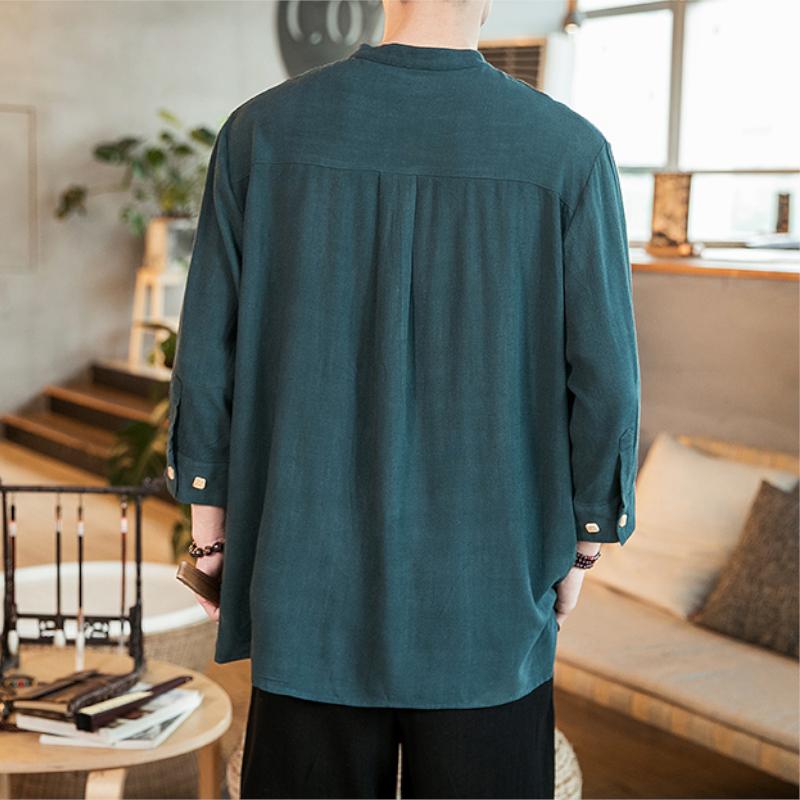 Light Henley Linen Blend Shirt