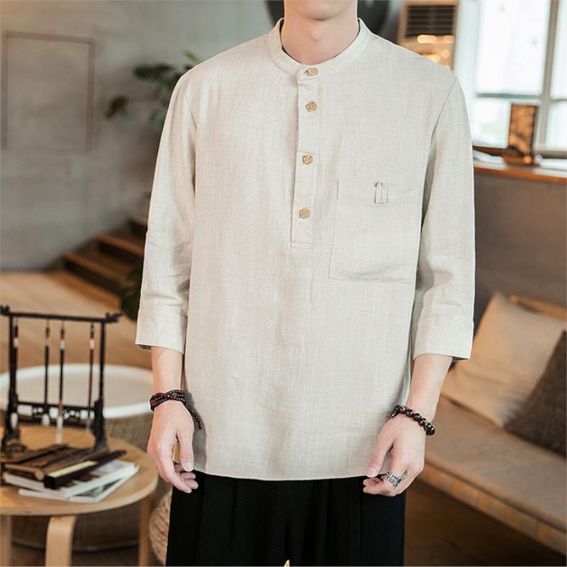 Light Henley Linen Blend Shirt