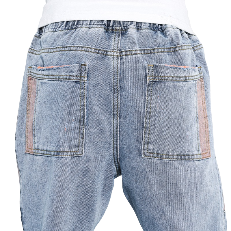 Light Distressed Denim Joggers