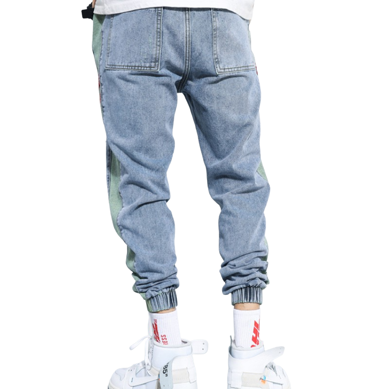 Light Distressed Denim Joggers