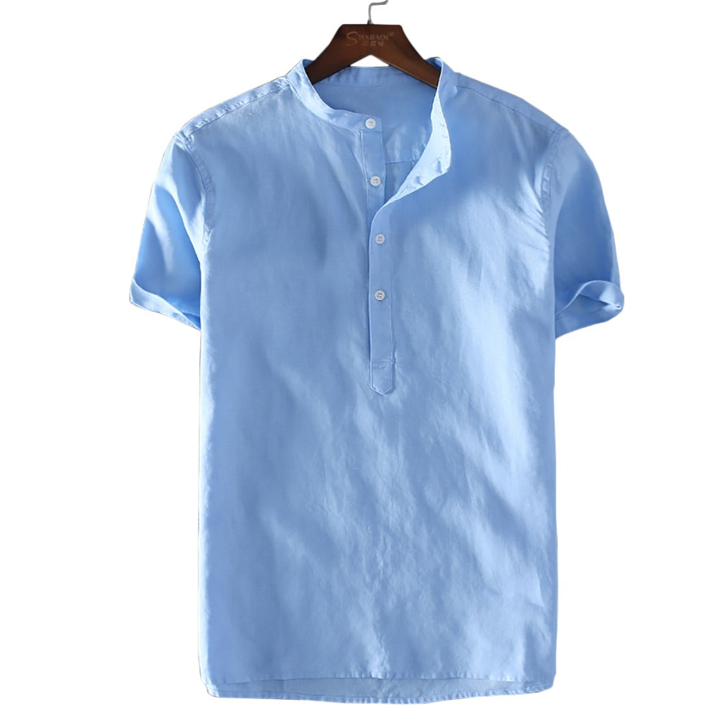 O-Neck Short-Sleeved Henley