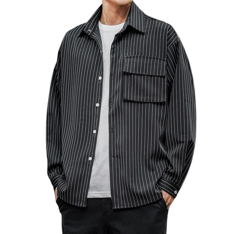 Pinstriped Button-Down Shirt