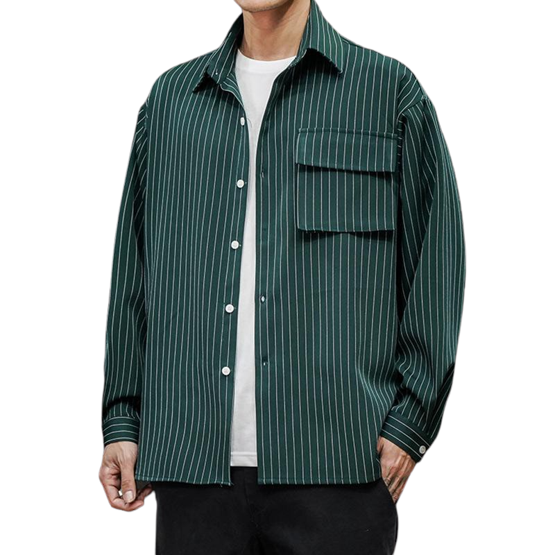 Pinstriped Button-Down Shirt