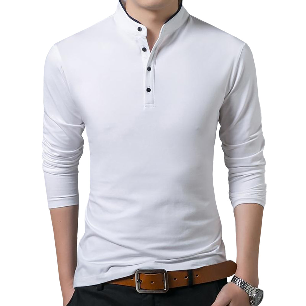 Mandarin Collar Polo Shirt