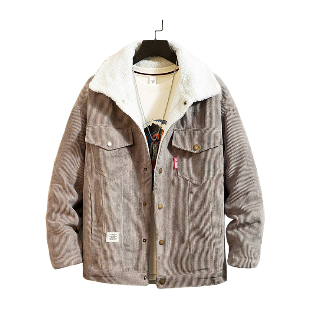 Warm Corduroy Button-Up Jacket