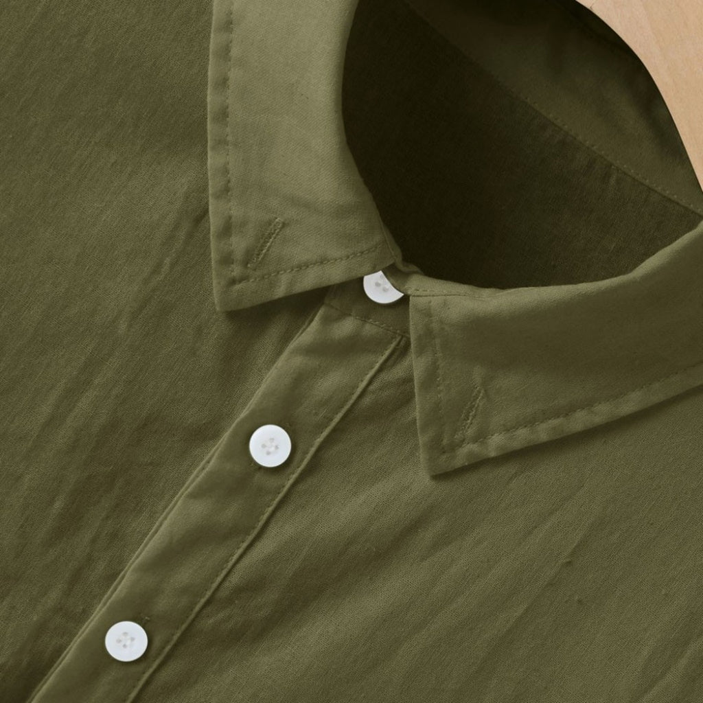 Solid Linen Blend Shirt