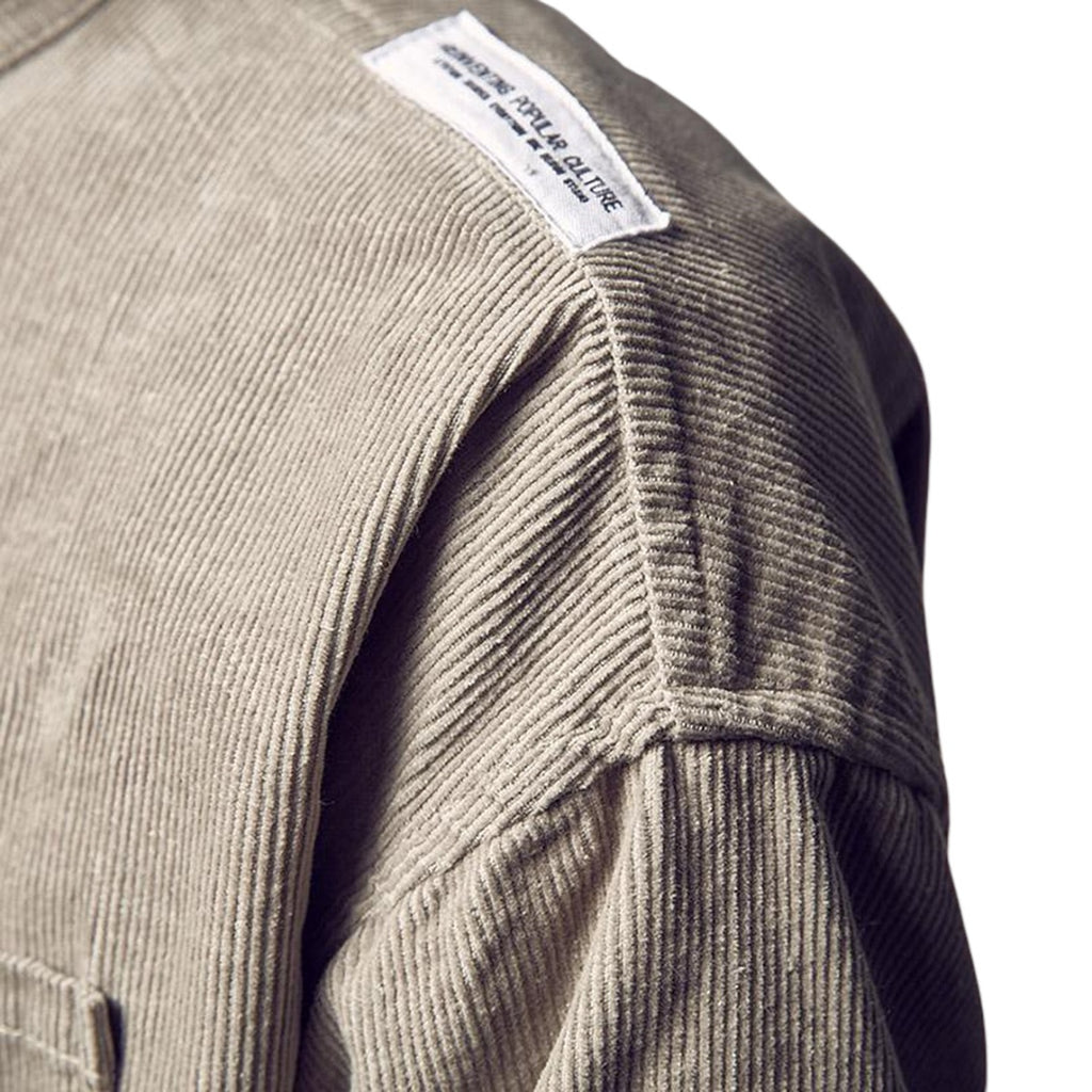 Corduroy Mandarin Collar Shirt