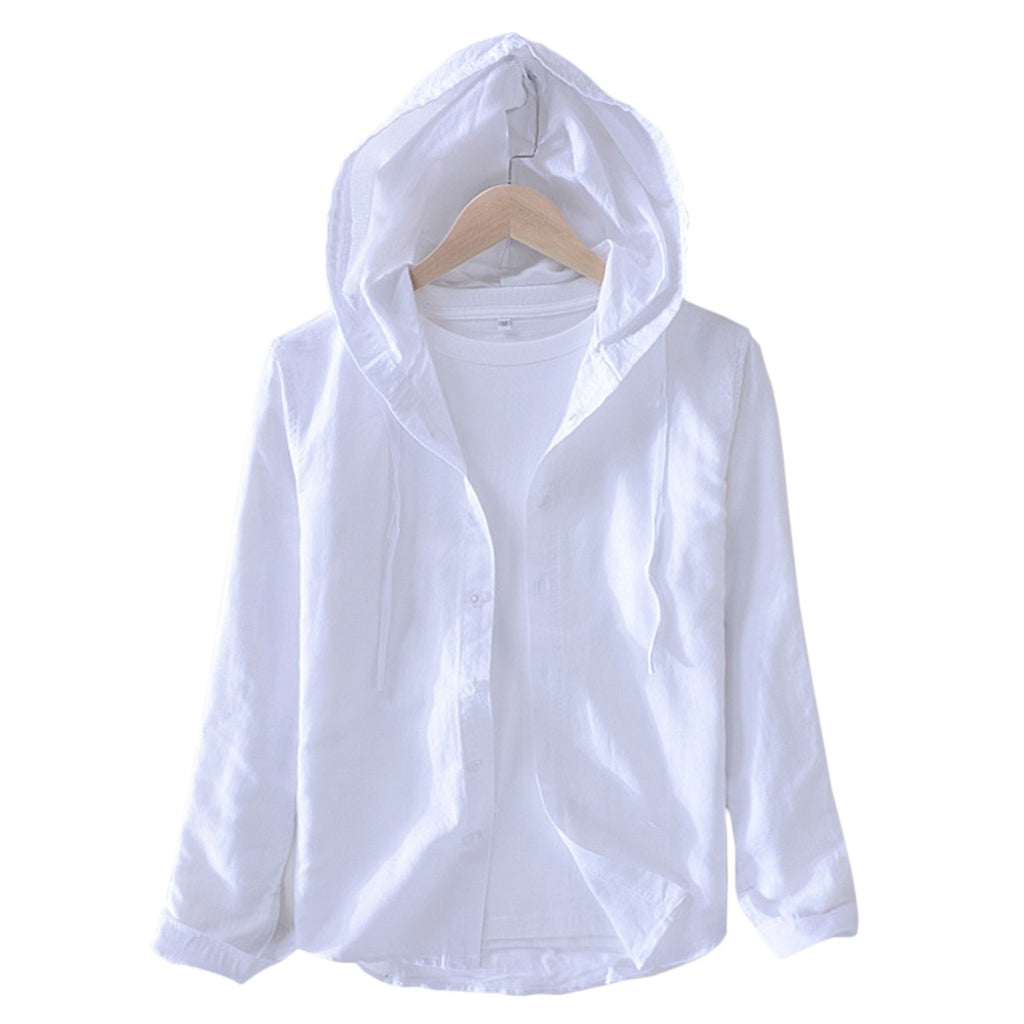 Hensley Linen Blend Hooded Shirt