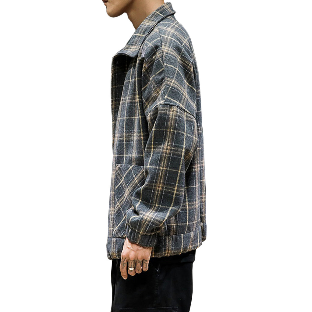 Plaid Flannel Button-Up Jacket