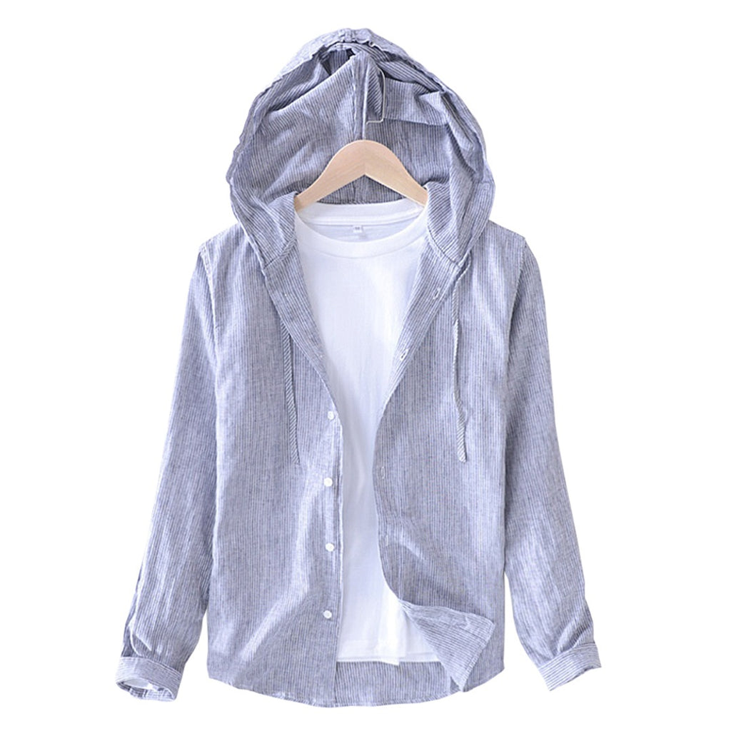 Hensley Linen Blend Hooded Shirt