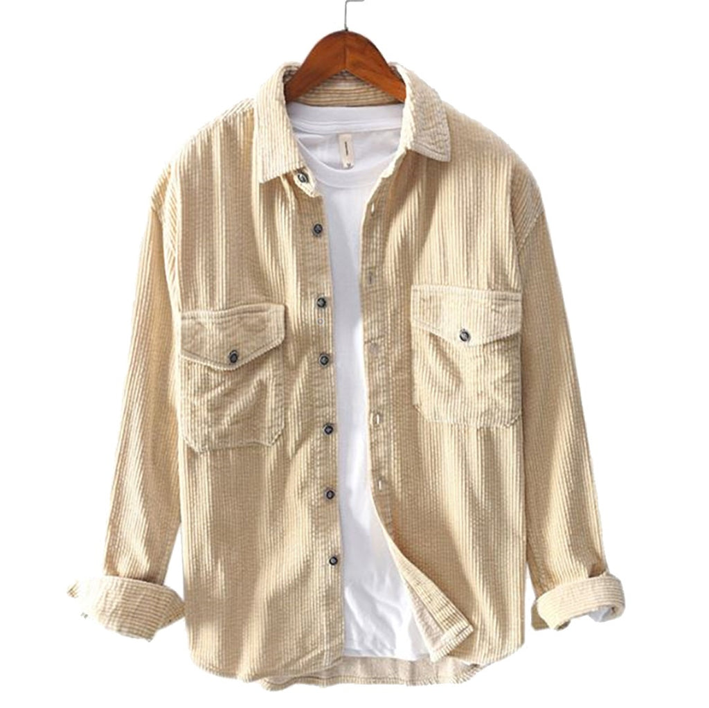 Loose Corduroy Button-Down Shirt