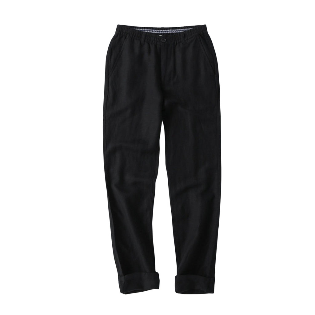 Drawstring Linen Blend Pants