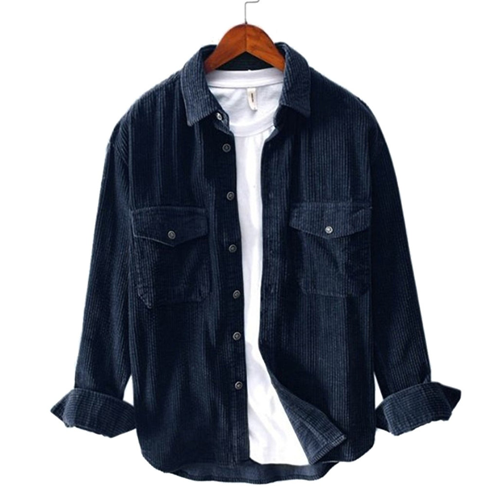 Loose Corduroy Button-Down Shirt