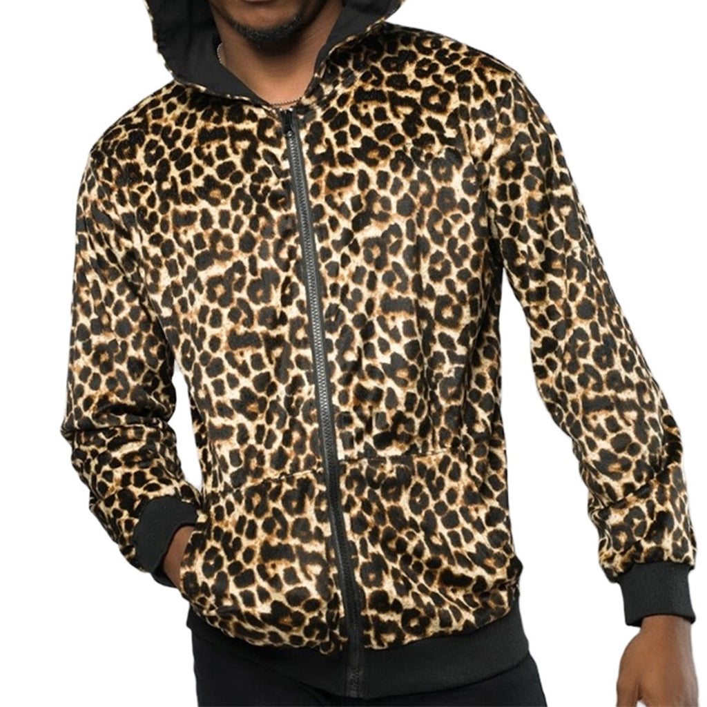 Leopard Zip-Up Hoodie