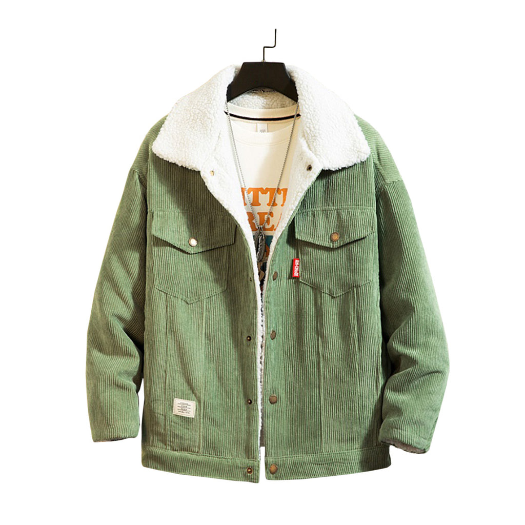 Warm Corduroy Button-Up Jacket