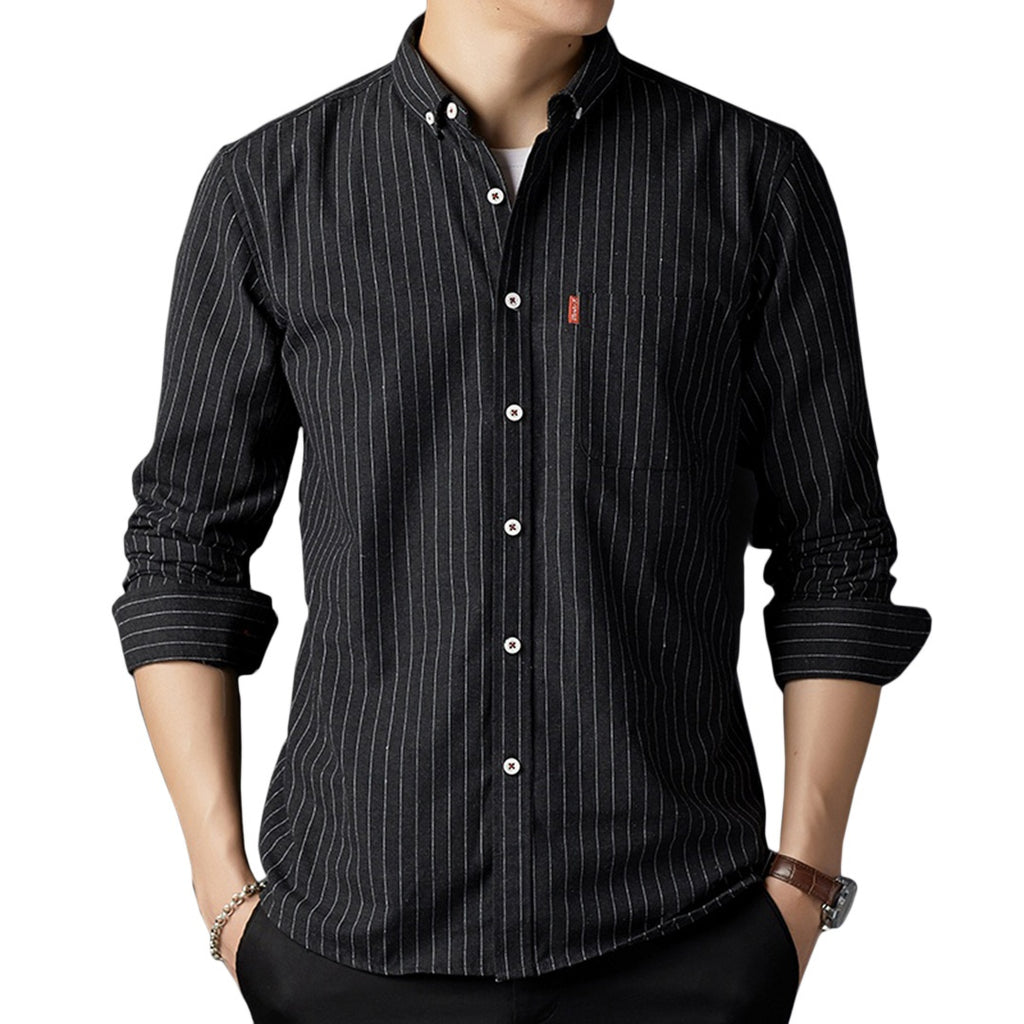 Pinstriped Oxford Button-Down Shirt