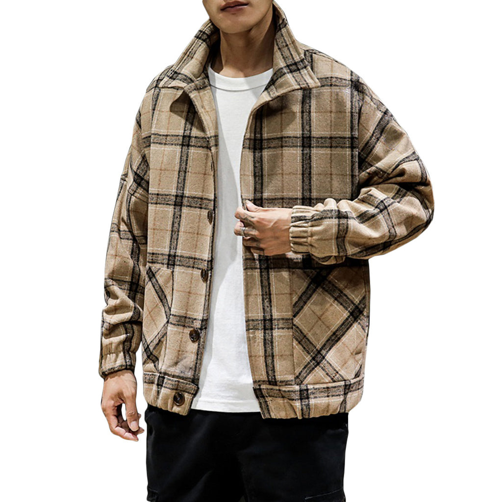 Plaid Flannel Button-Up Jacket