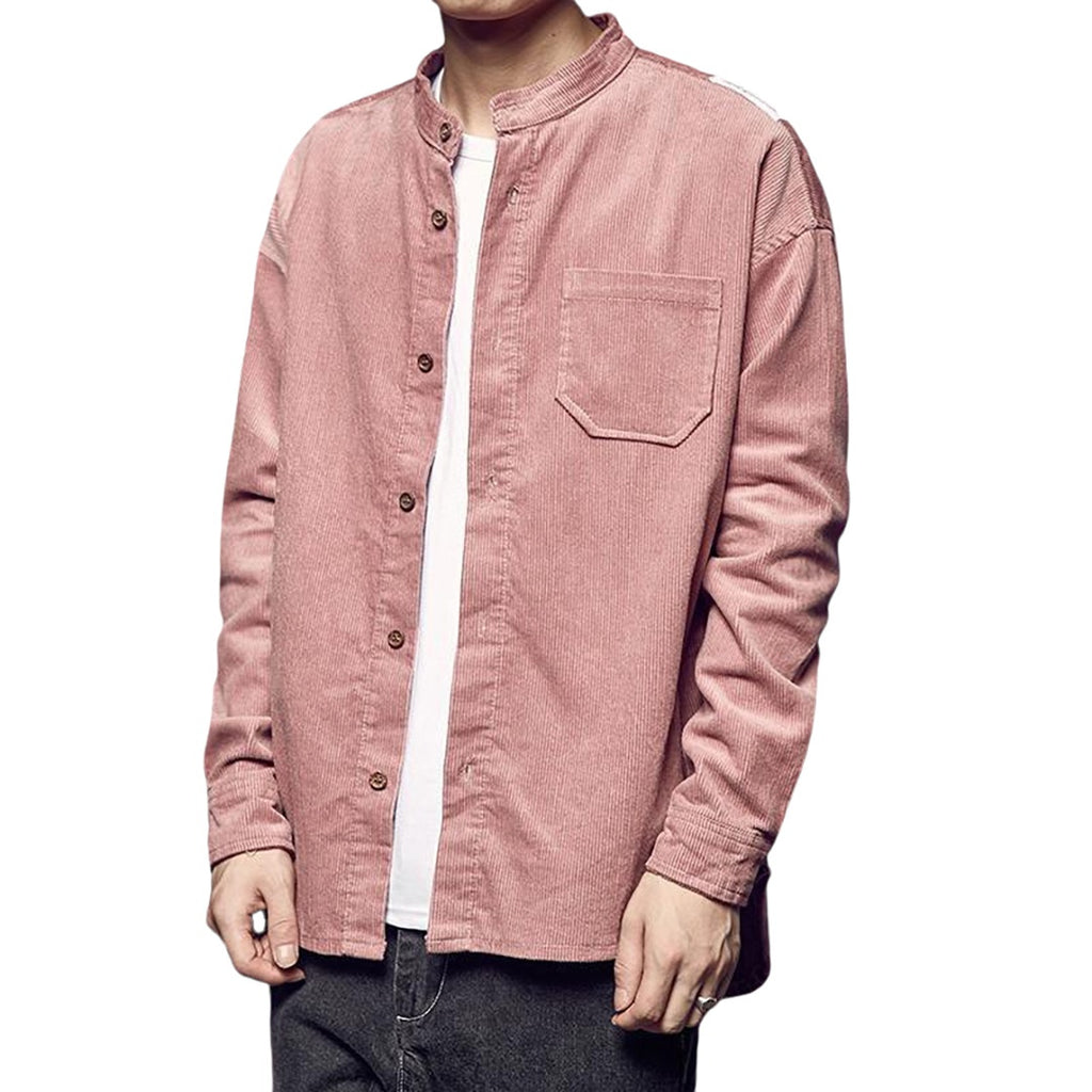 Corduroy Mandarin Collar Shirt
