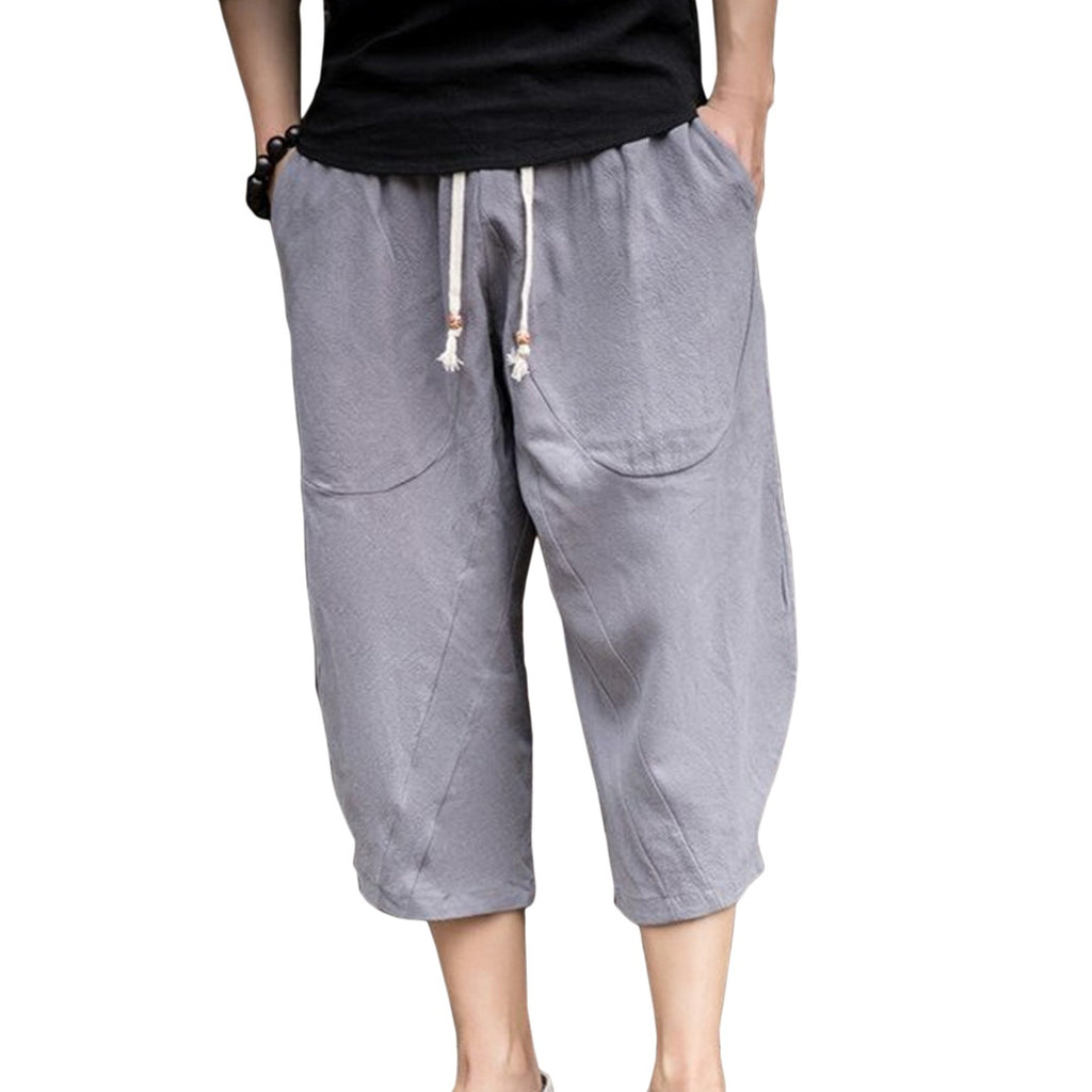 Calf Length Linen Blend Pants