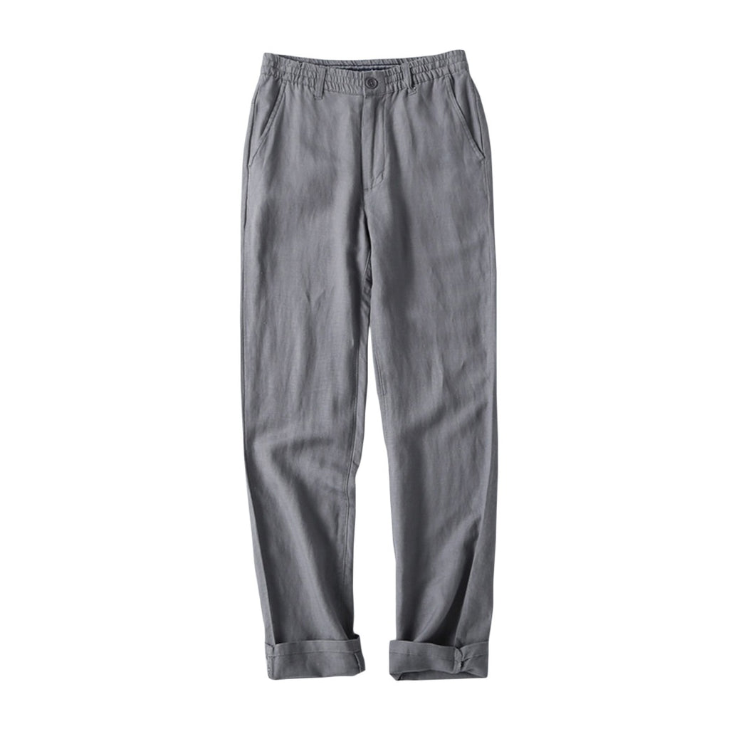 Drawstring Linen Blend Pants